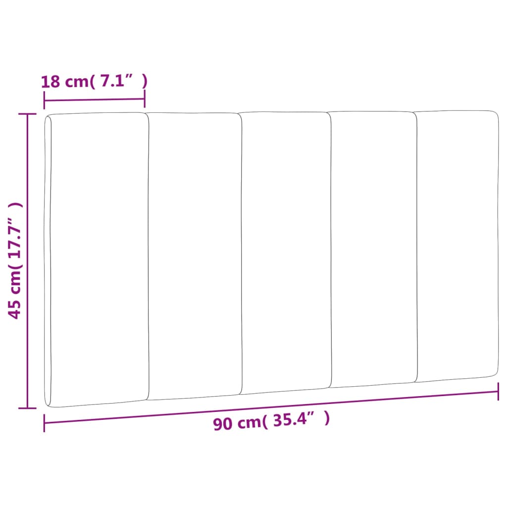 vidaXL Polštář na čelo postele černý 90 cm samet