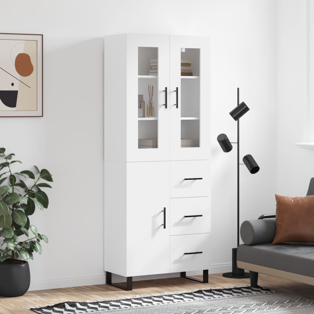 vidaXL Skříň highboard bílá 69,5 x 34 x 180 cm kompozitní dřevo