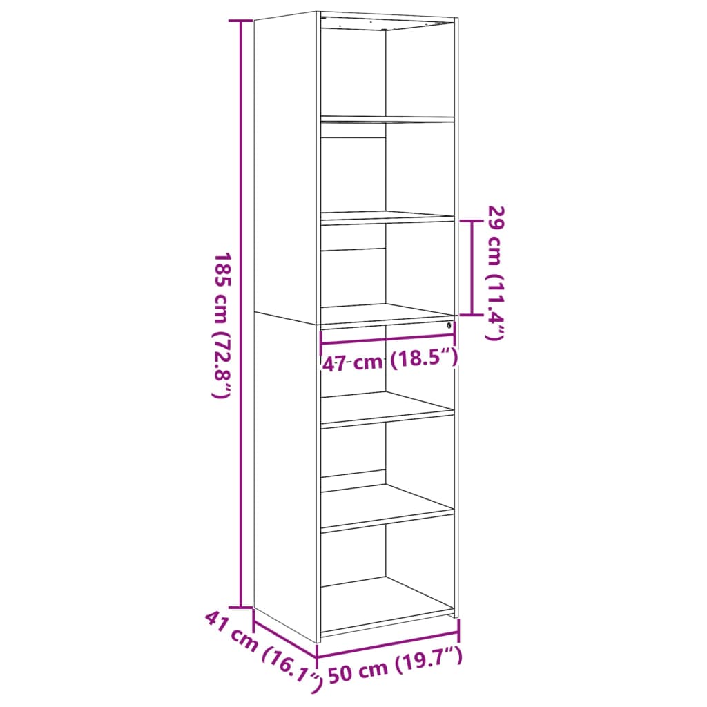 vidaXL Skříň highboard bílá 50 x 41 x 185 cm kompozitní dřevo