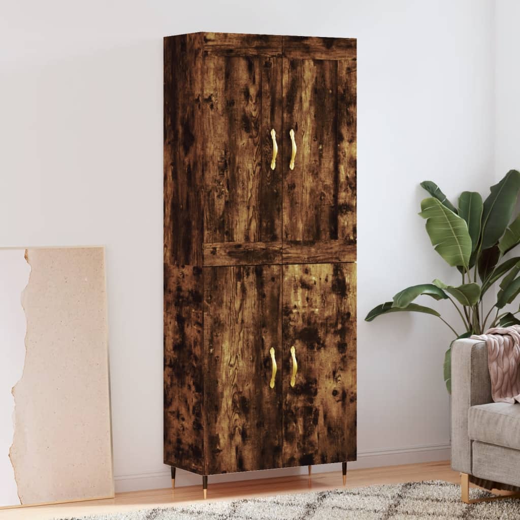 vidaXL Skříň highboard kouřový dub 69,5 x 34 x 180 cm kompozitní dřevo