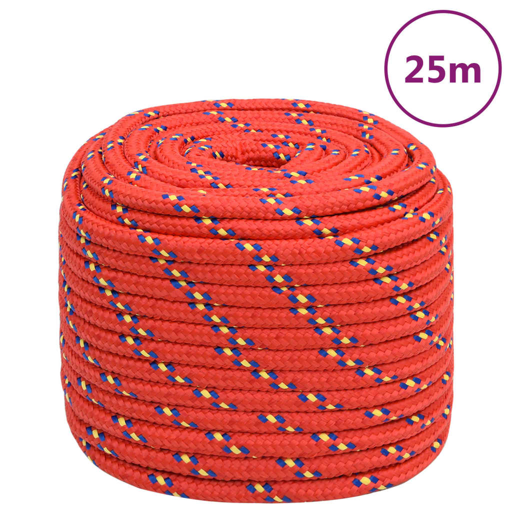 vidaXL Lodní lano červené 18 mm 25 m polypropylen