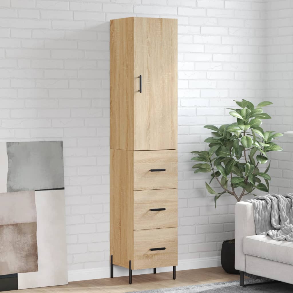 vidaXL Skříň highboard dub sonoma 34,5 x 34 x 180 cm kompozitní dřevo