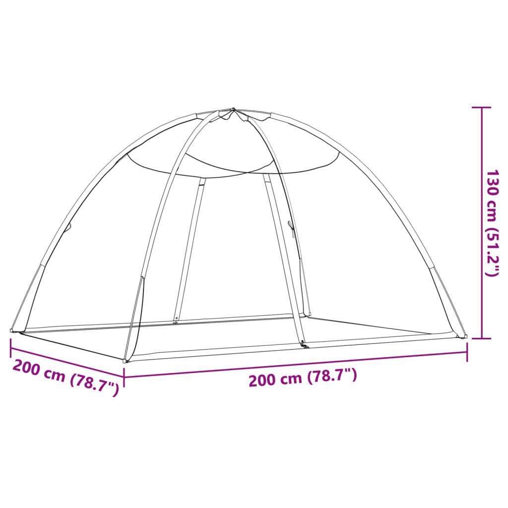 vidaXL Moskytiéra Mongolia s dvířky 220 síťovina černá 200x180x135 cm