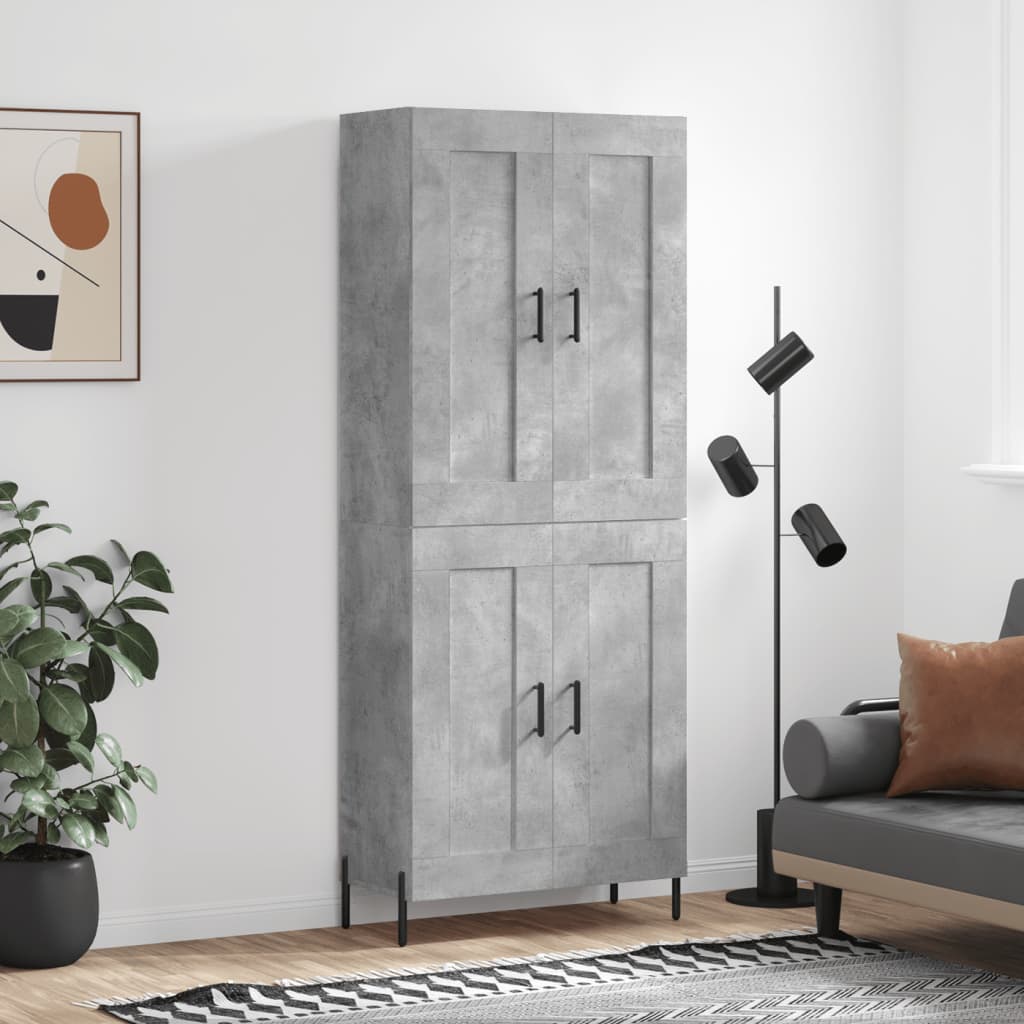 vidaXL Skříň highboard betonově šedá 69,5x34x180 cm kompozitní dřevo