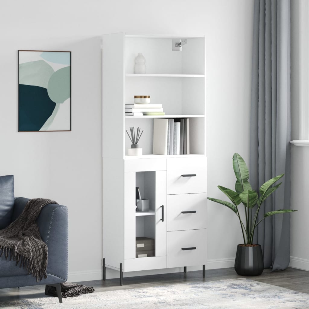 vidaXL Skříň highboard bílá 69,5 x 34 x 180 cm kompozitní dřevo