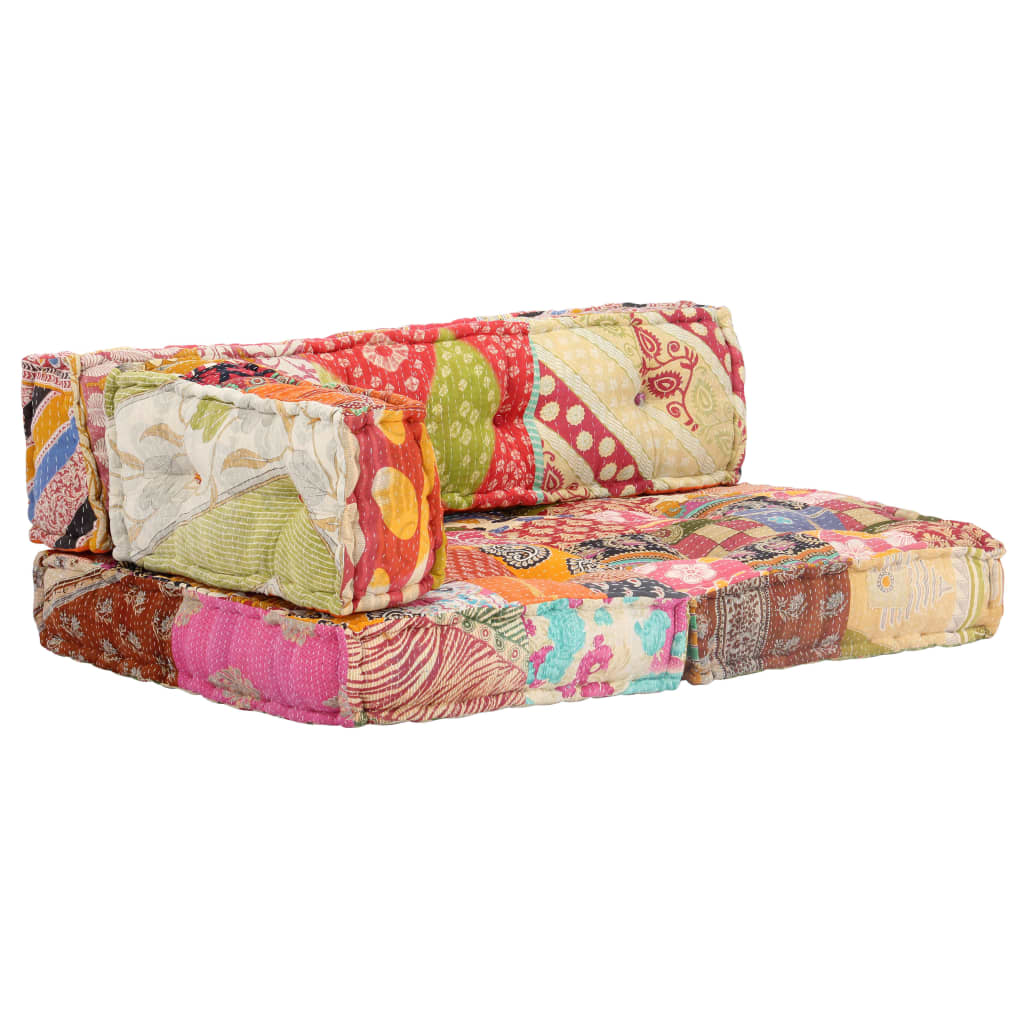 vidaXL Pouf patchwork textil