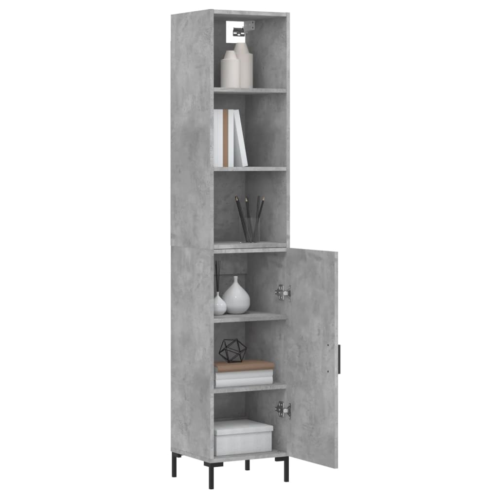 vidaXL Skříň highboard betonově šedá 34,5x34x180 cm kompozitní dřevo