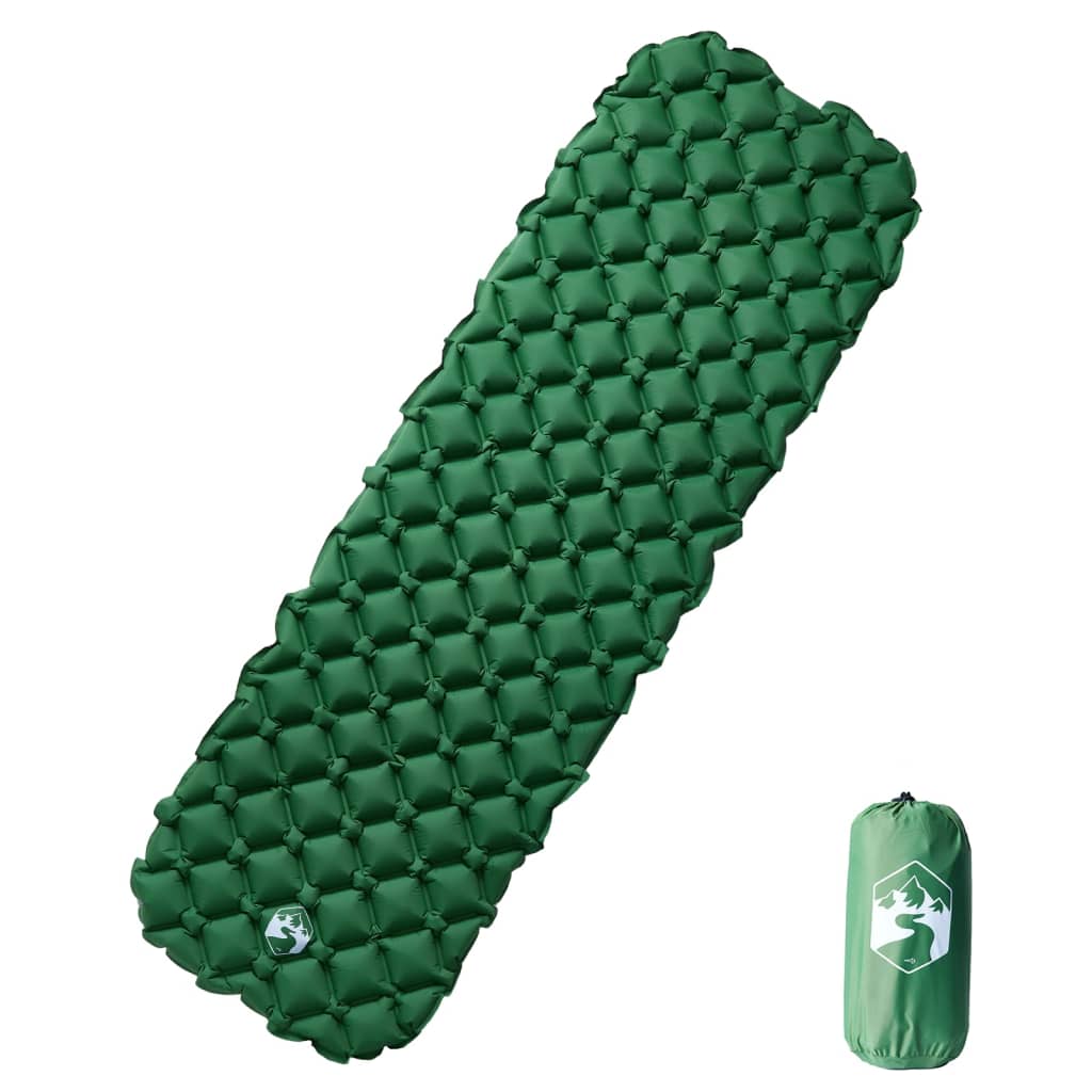 vidaXL Nafukovací kempingová matrace pro 1 osobu zelená 190x58x6 cm