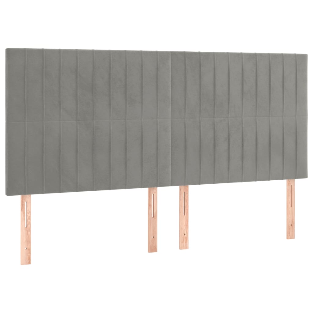 vidaXL Box spring postel s matrací světle šedá 180x200 cm samet