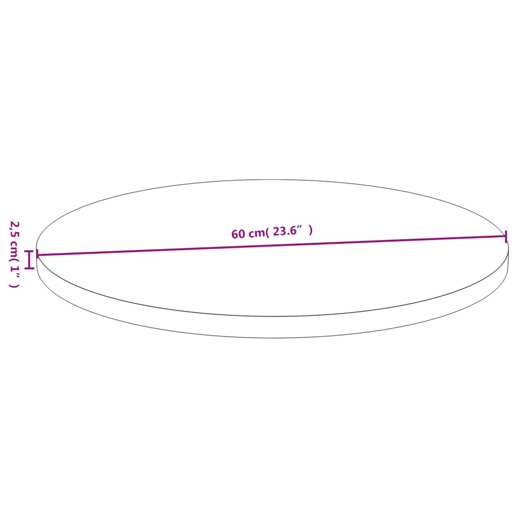 vidaXL Stolní deska Ø 60 x 2,5 cm bambus