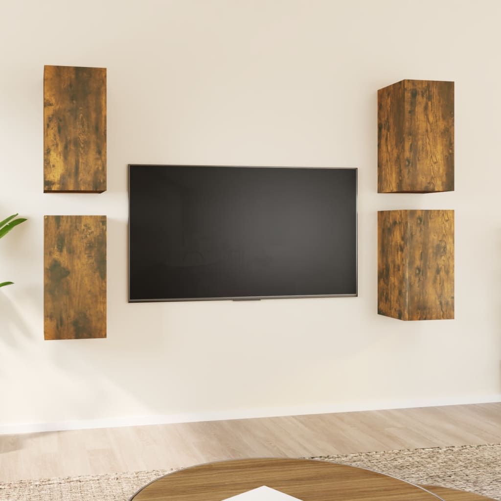 vidaXL TV skříňky 4 ks kouřový dub 30,5 x 30 x 60 cm kompozitní dřevo