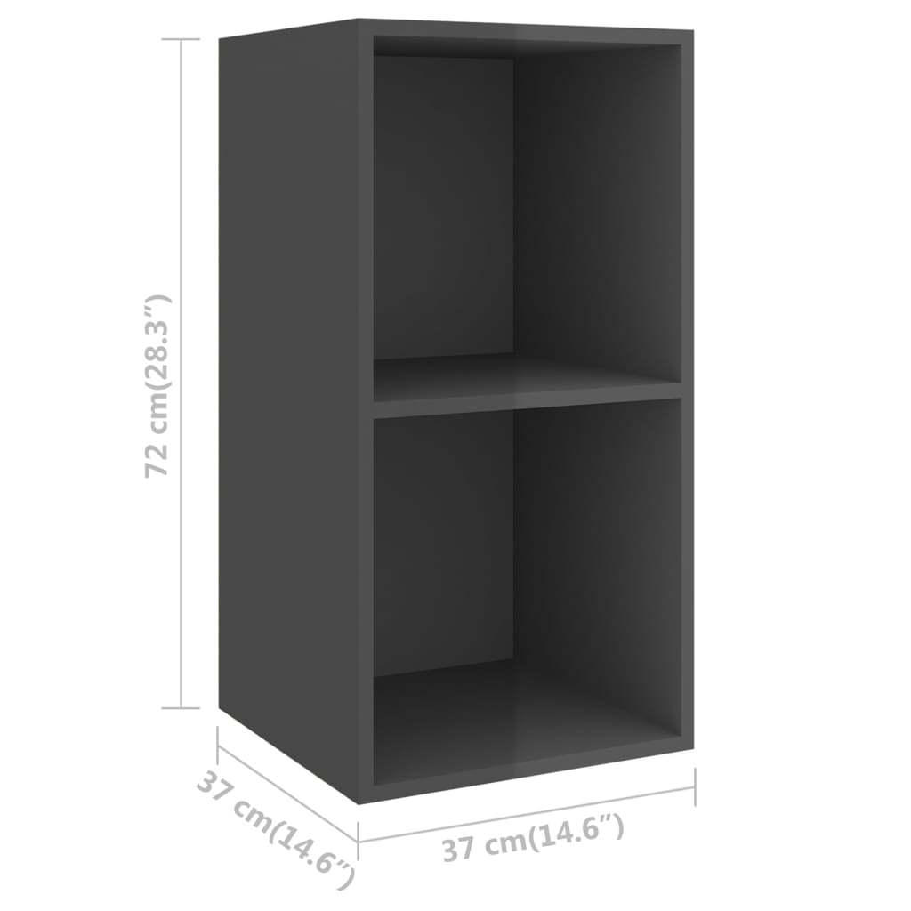vidaXL 4dílný set TV skříněk šedý s vysokým leskem kompozitní dřevo