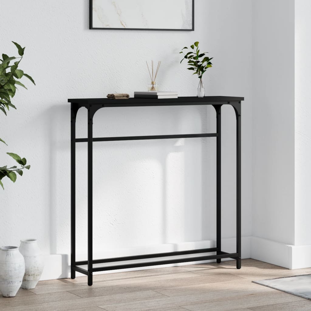 vidaXL Konzolový stolek černý 75 x 19,5 x 75 cm kompozitní dřevo