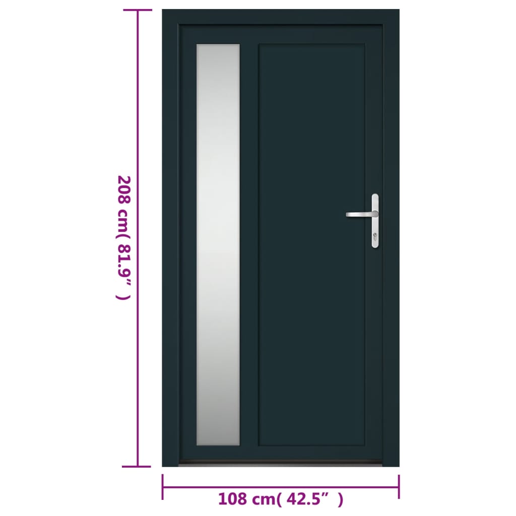 vidaXL Vchodové dveře antracitové 108 x 208 cm PVC