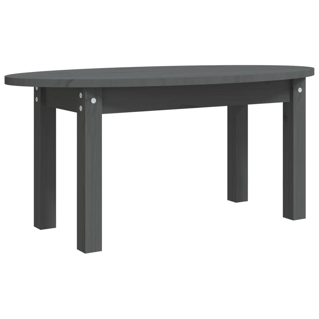 vidaXL Konferenční stolek šedý 80 x 40 x 35 cm masivní borové dřevo