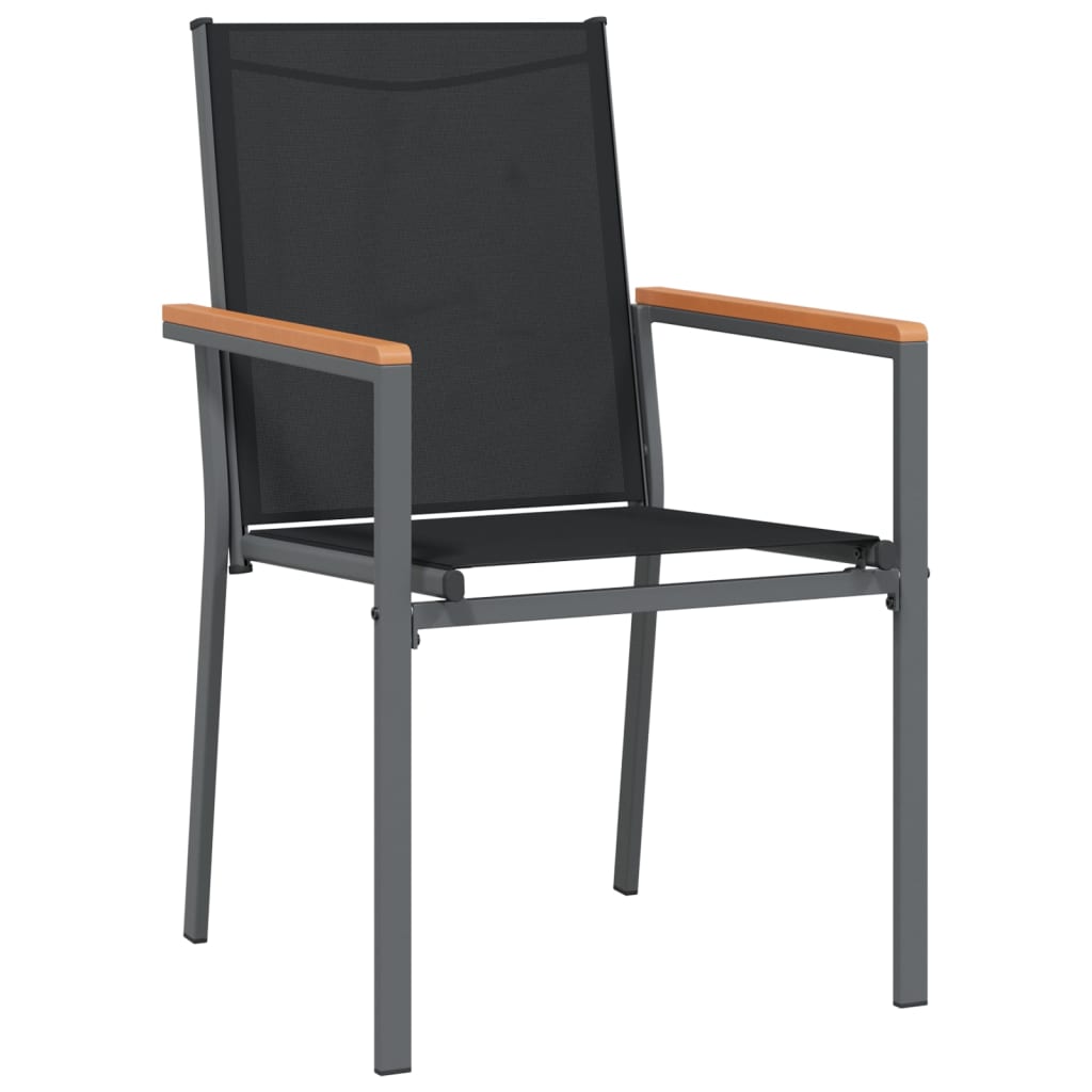 vidaXL Zahradní židle 4 ks černé 55 x 61,5 x 90 cm textilen a ocel