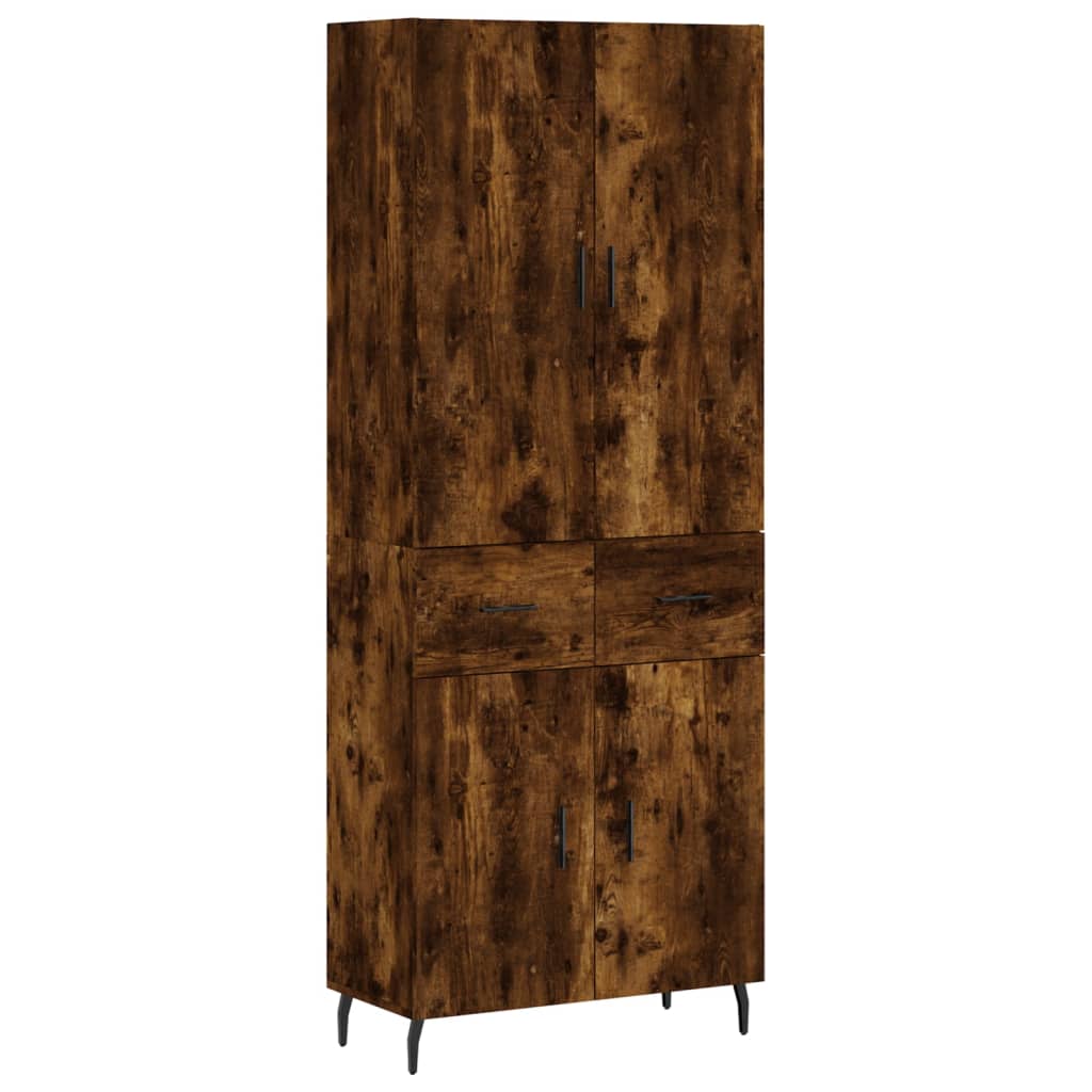 vidaXL Skříň highboard kouřový dub 69,5 x 34 x 180 cm kompozitní dřevo