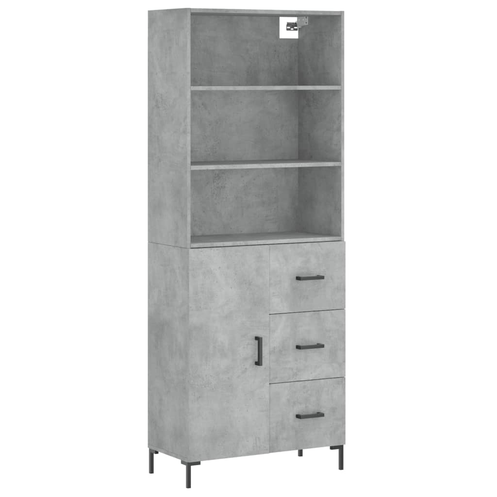 vidaXL Skříň highboard betonově šedá 69,5x34x180 cm kompozitní dřevo