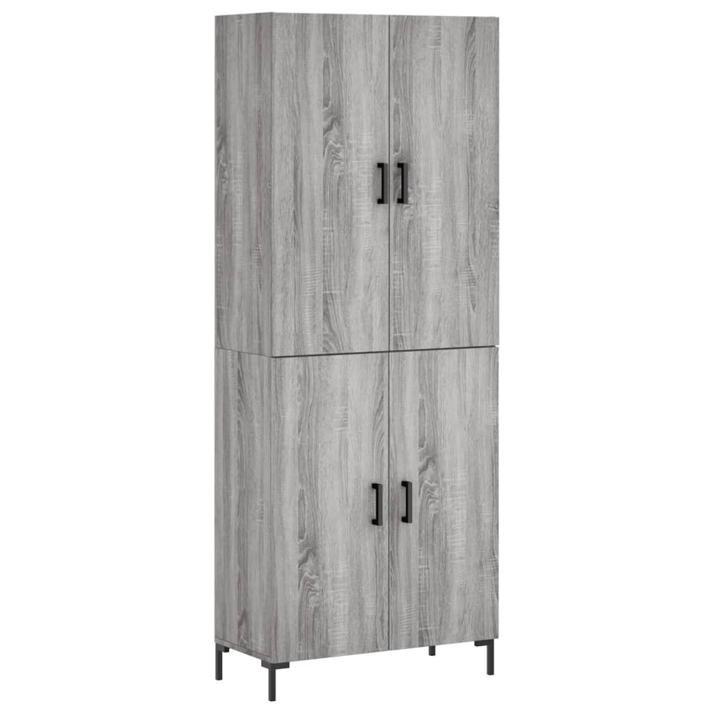 vidaXL Skříň highboard šedá sonoma 69,5 x 34 x 180 cm kompozitní dřevo