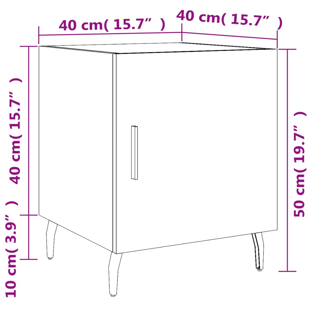 vidaXL Noční stolky 2 ks černé 40 x 40 x 50 cm kompozitní dřevo