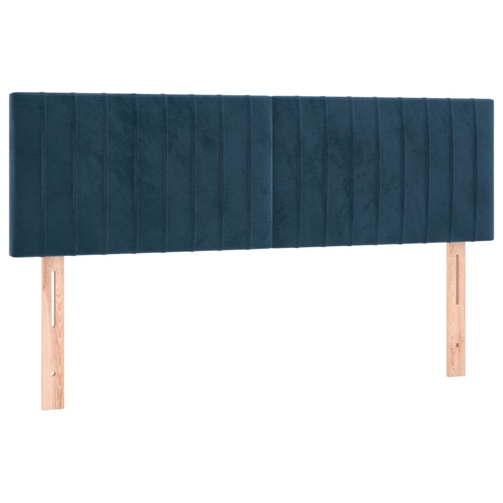 vidaXL Box spring postel s matrací tmavě modrá 140x200 cm samet