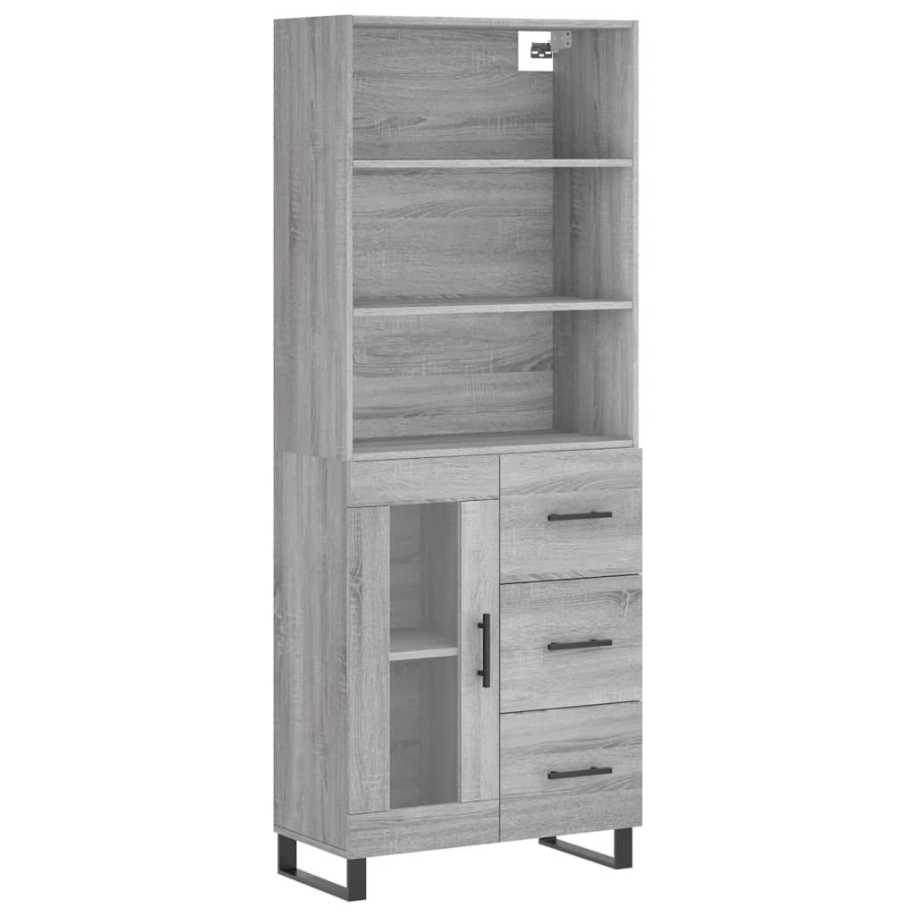 vidaXL Skříň highboard šedá sonoma 69,5 x 34 x 180 cm kompozitní dřevo