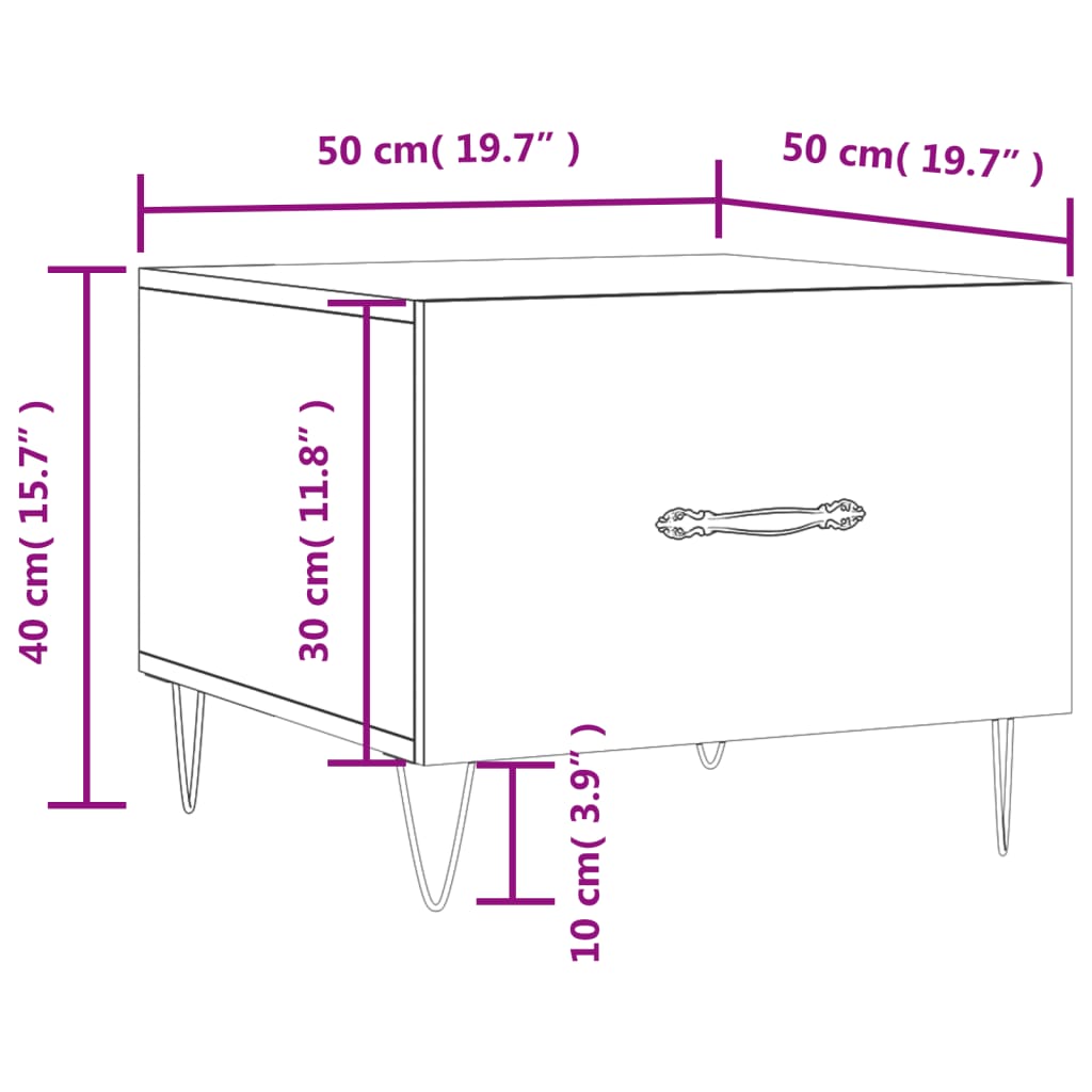 vidaXL Konferenční stolky 2 ks černé 50 x 50 x 40 cm kompozitní dřevo