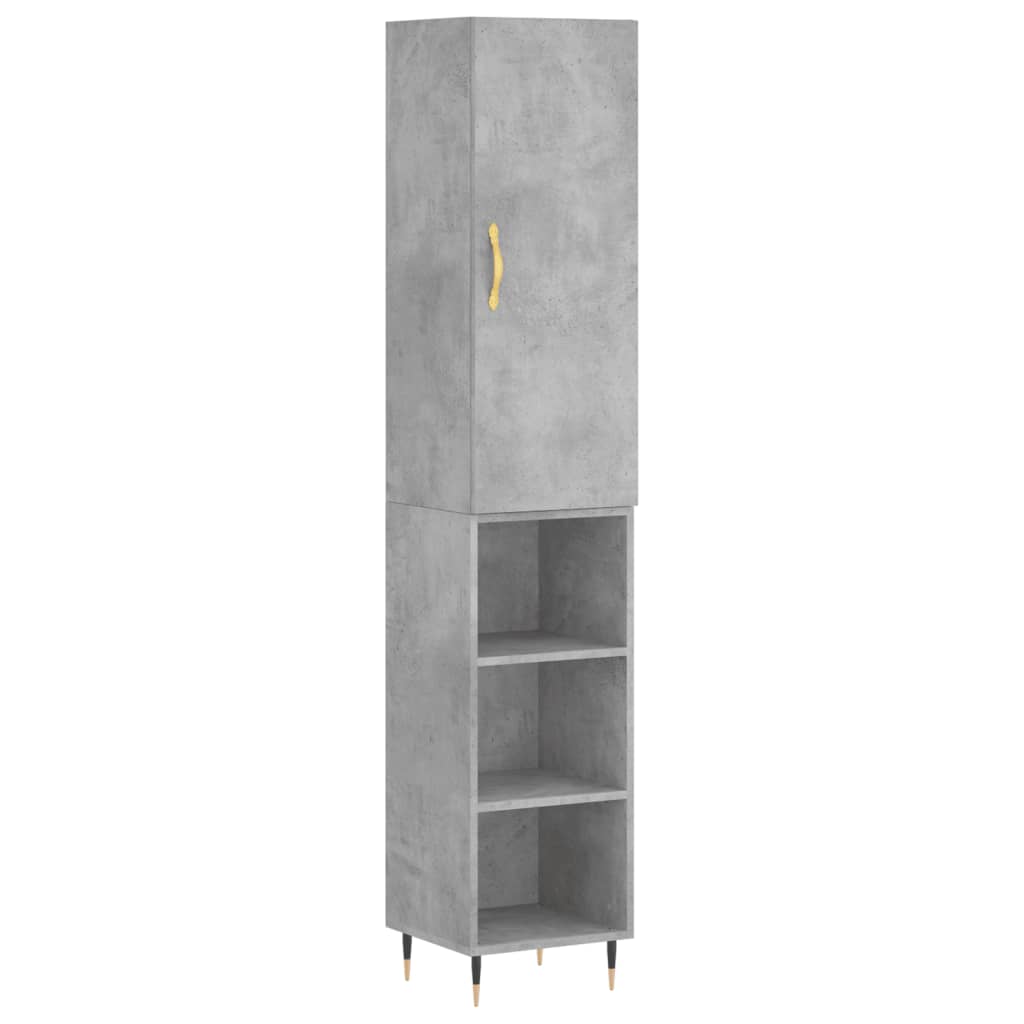 vidaXL Skříň highboard betonově šedá 34,5x34x180 cm kompozitní dřevo