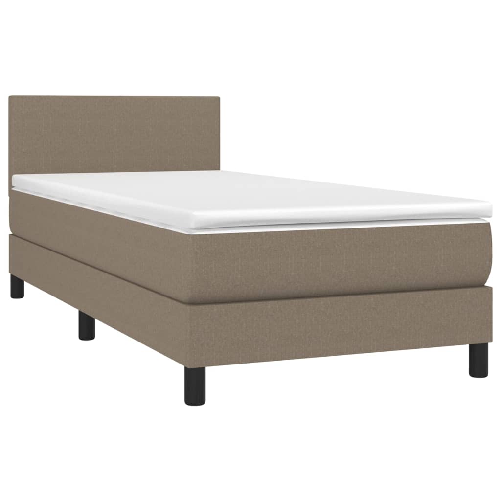 vidaXL Box spring postel s matrací a LED taupe 80 x 200 cm textil