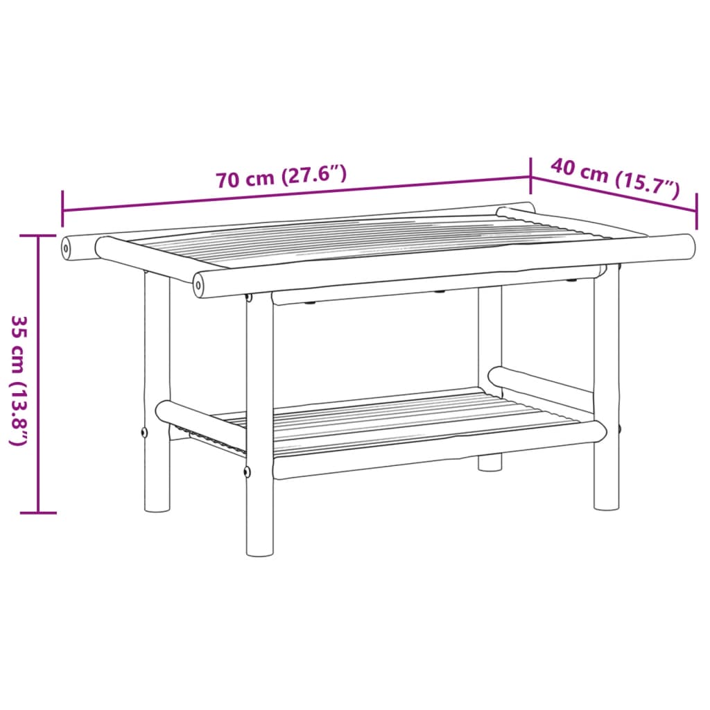 vidaXL Konferenční stolek 70 x 40 x 35 cm bambus