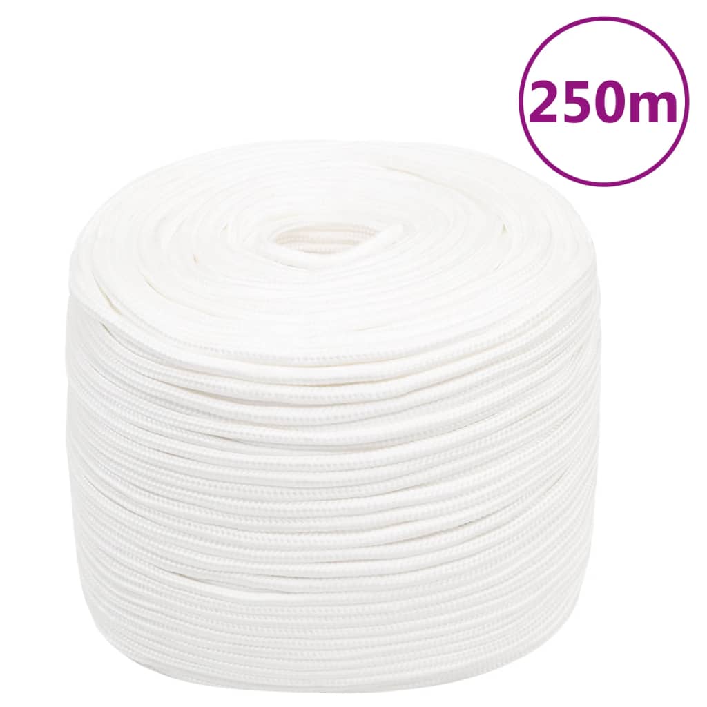 vidaXL Lodní lano celobílé 6 mm 250 m polypropylen