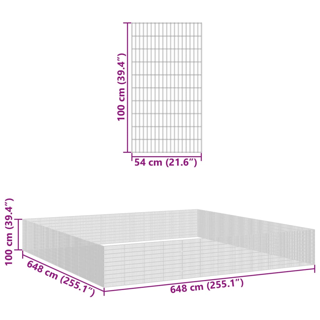 vidaXL Ohrádka pro zvířata 48 panelů 54 x 100 cm pozinkované železo