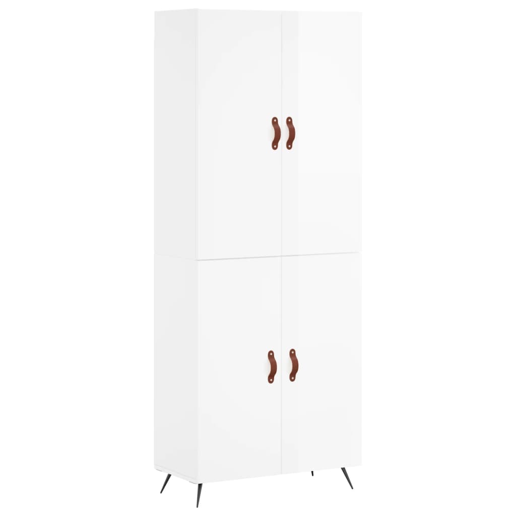 vidaXL Skříň highboard lesklá bílá 69,5 x 34 x 180 cm kompozitní dřevo