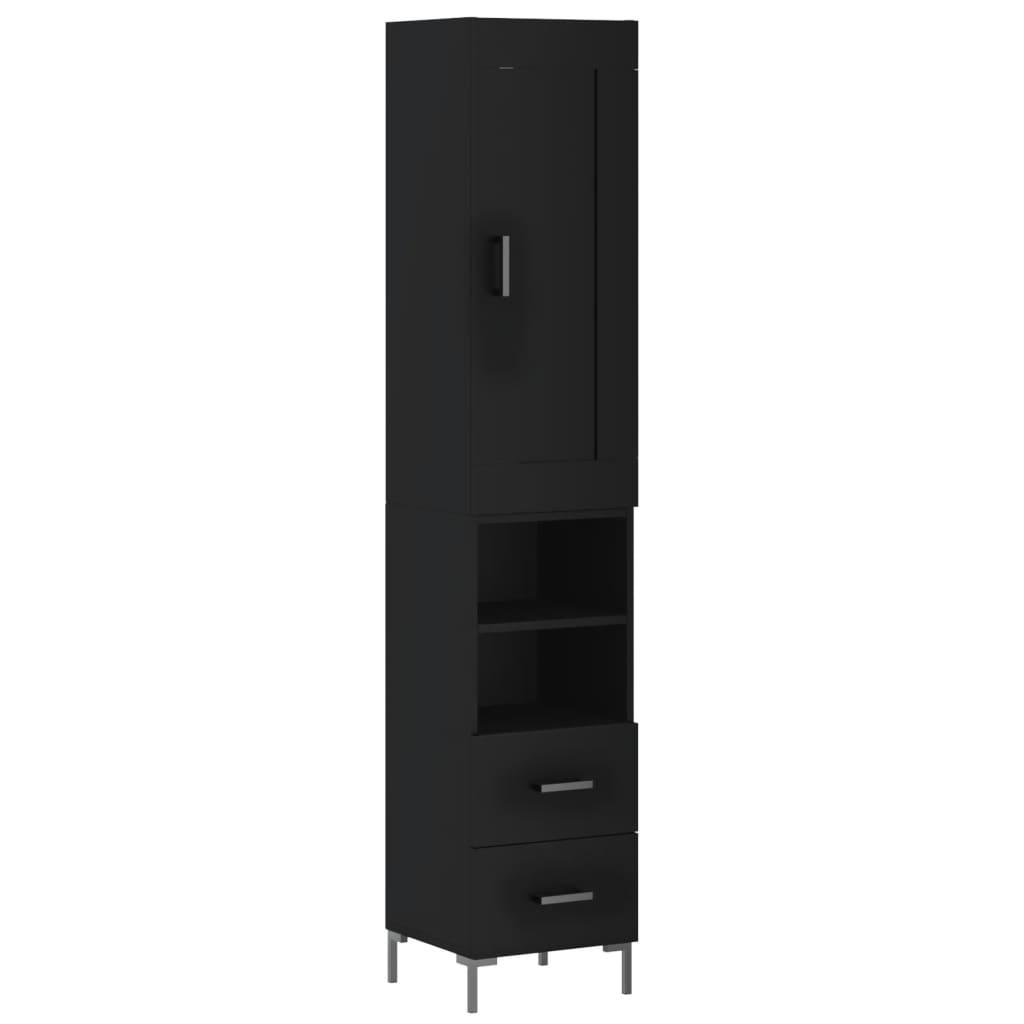 vidaXL Skříň highboard černá 34,5 x 34 x 180 cm kompozitní dřevo