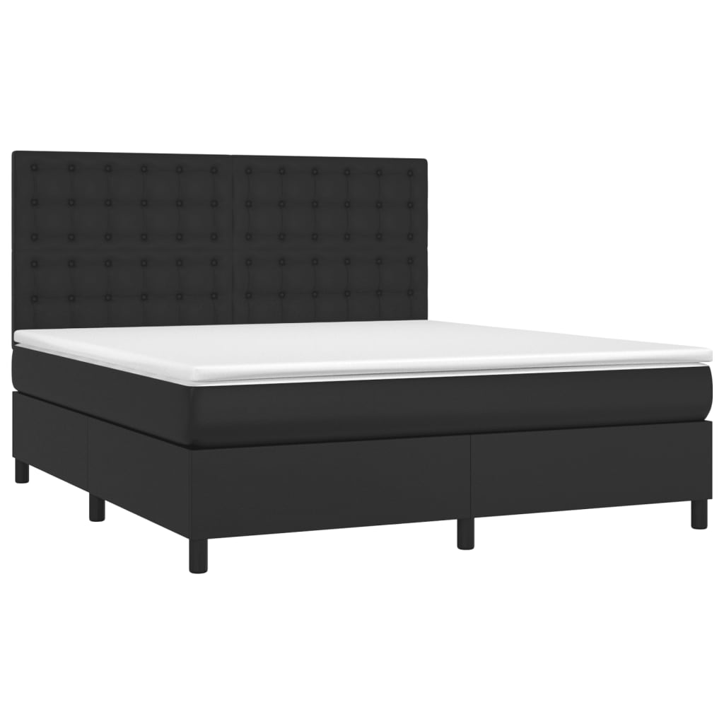 vidaXL Box spring postel s matrací černá 160x200 cm umělá kůže