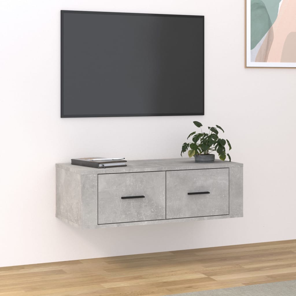 vidaXL Závěsná TV skříňka betonově šedá 80x36x25 cm kompozitní dřevo