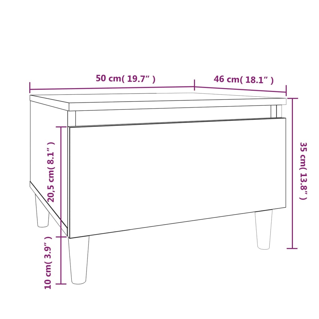 vidaXL Odkládací stolky 2 ks bílé 50 x 46 x 35 cm kompozitní dřevo