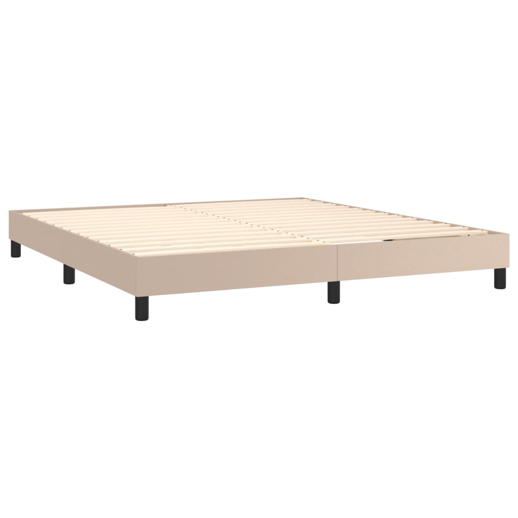 vidaXL Box spring postel s matrací cappuccino 180 x 200 cm umělá kůže