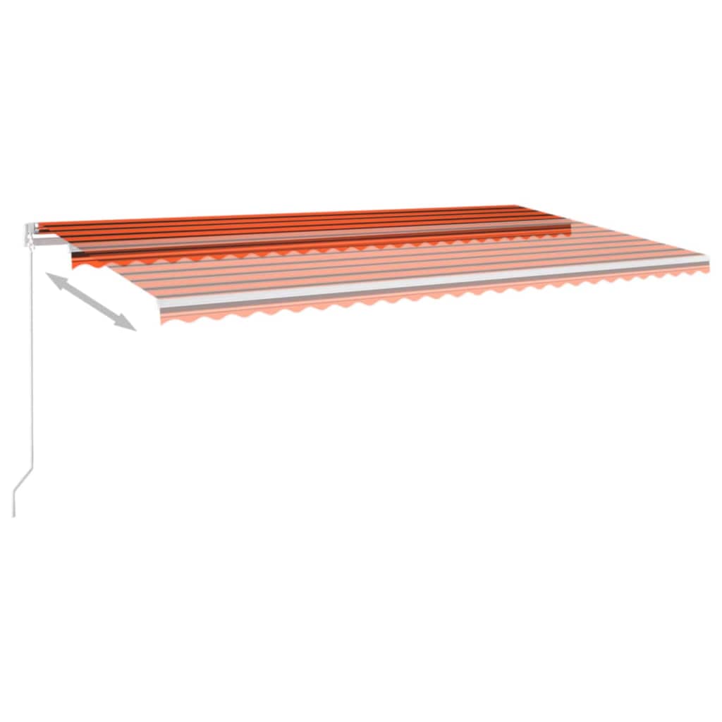 vidaXL Ručně zatahovací markýza 600 x 350 cm oranžovo-hnědá