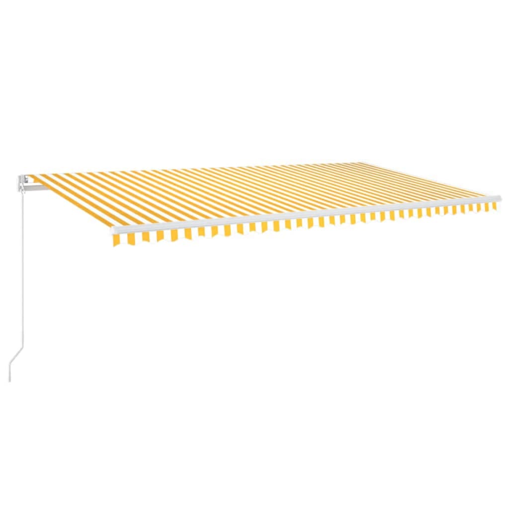 vidaXL Ručně zatahovací markýza s LED světlem 600 x 300 cm žlutobílá