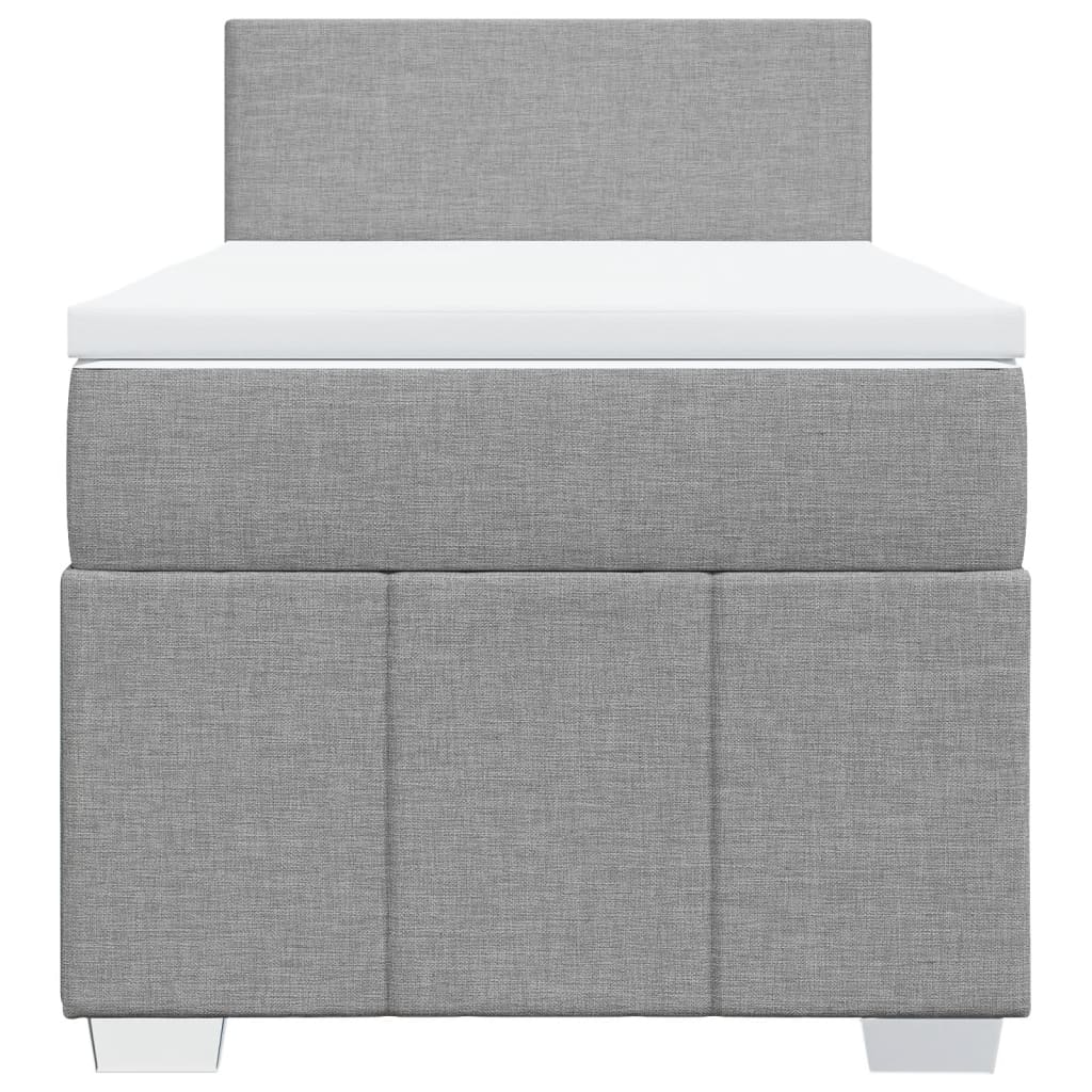 vidaXL Box spring postel s matrací světle šedý 100 x 200 cm textil