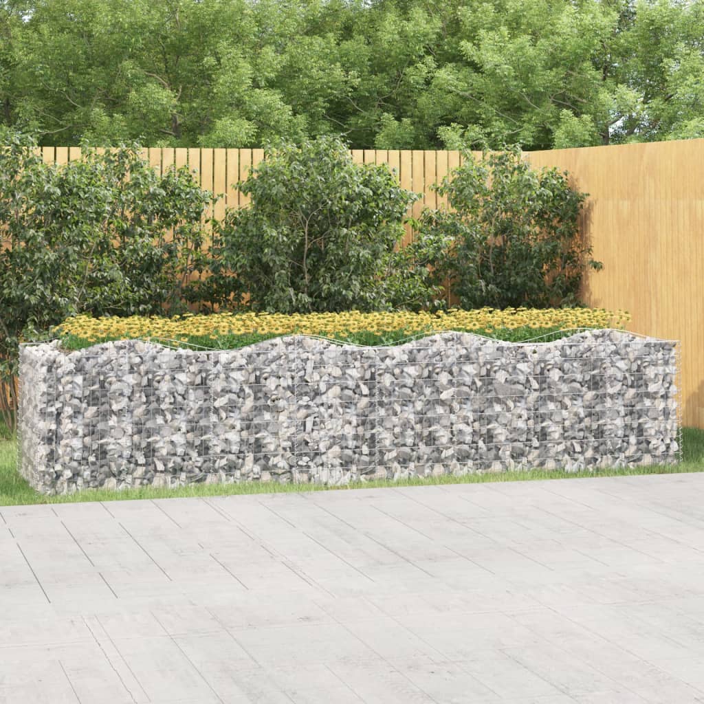 vidaXL Klenutý gabion vyvýšený záhon 400x100x100 cm pozinkované železo