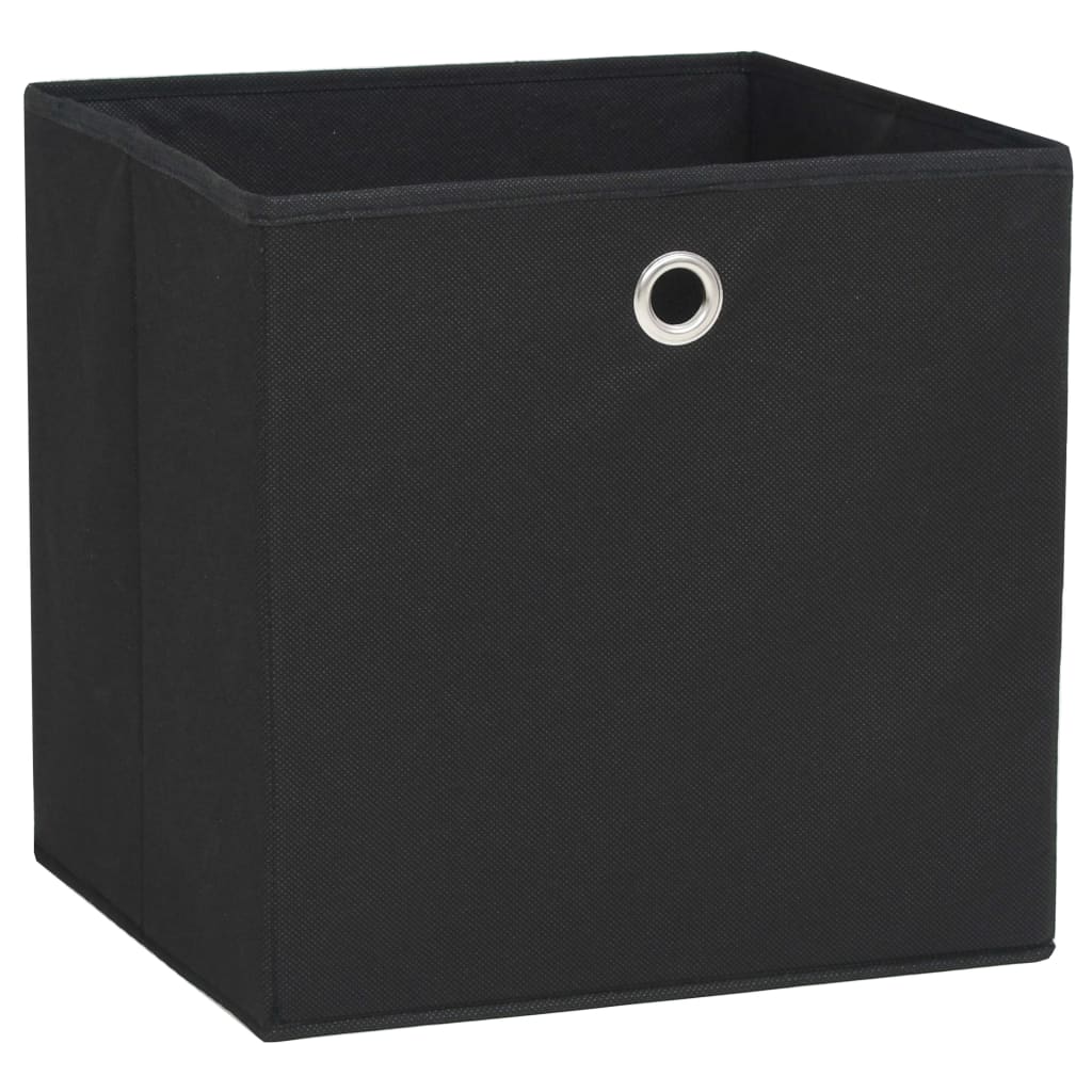 vidaXL Úložné boxy 10 ks netkaná textilie 32 x 32 x 32 cm černé