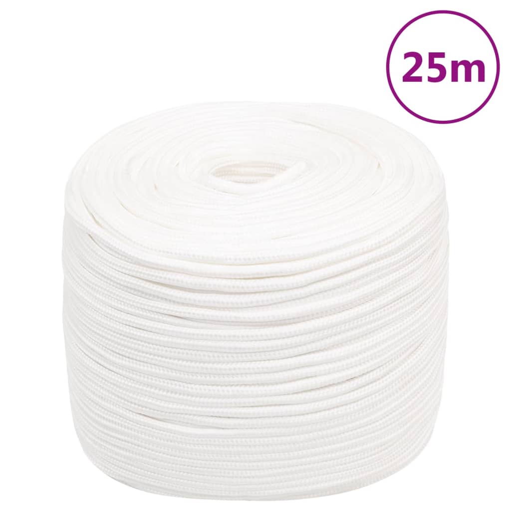 vidaXL Lodní lano celobílé 6 mm 25 m polypropylen