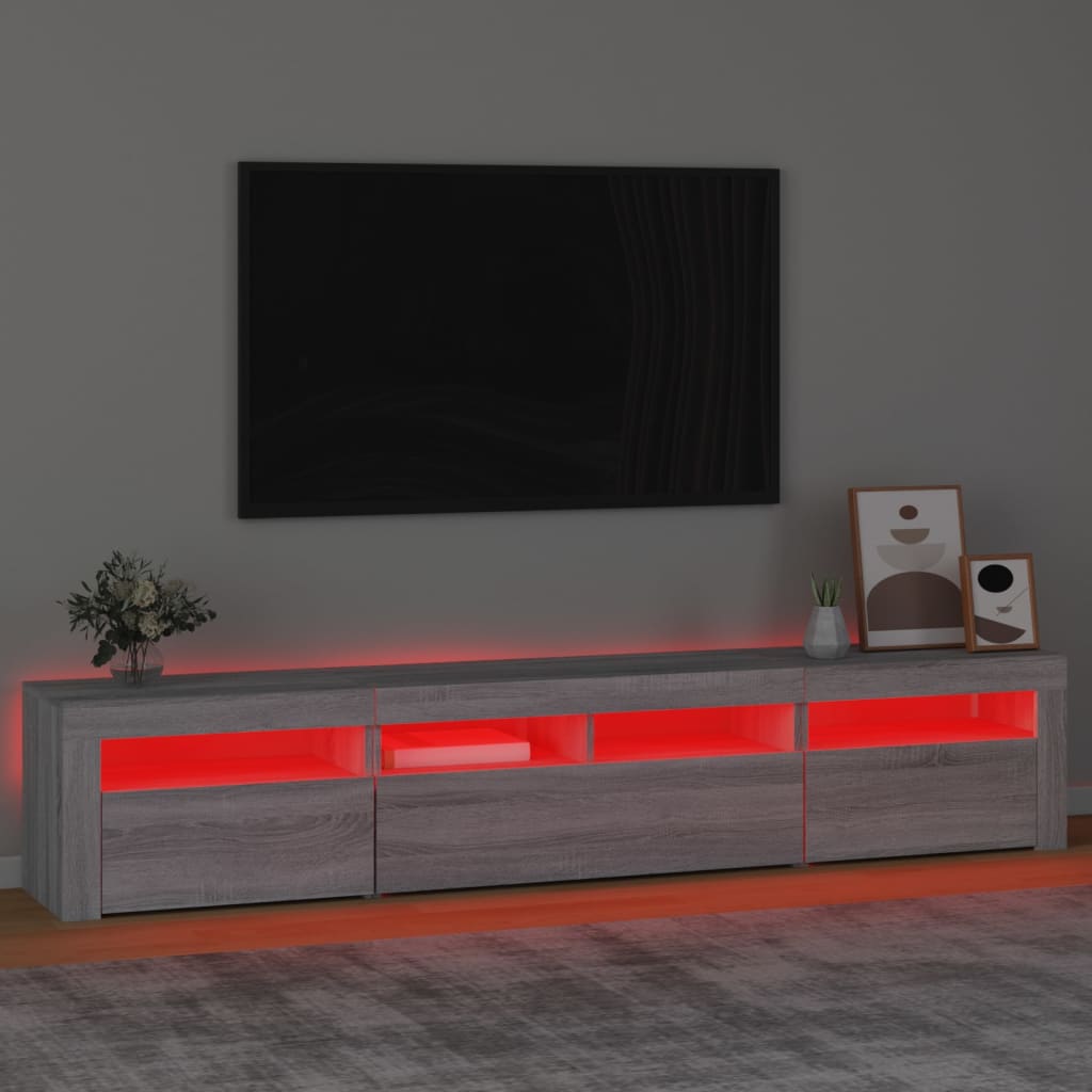 vidaXL TV skříňka s LED osvětlením šedá sonoma 210 x 35 x 40 cm