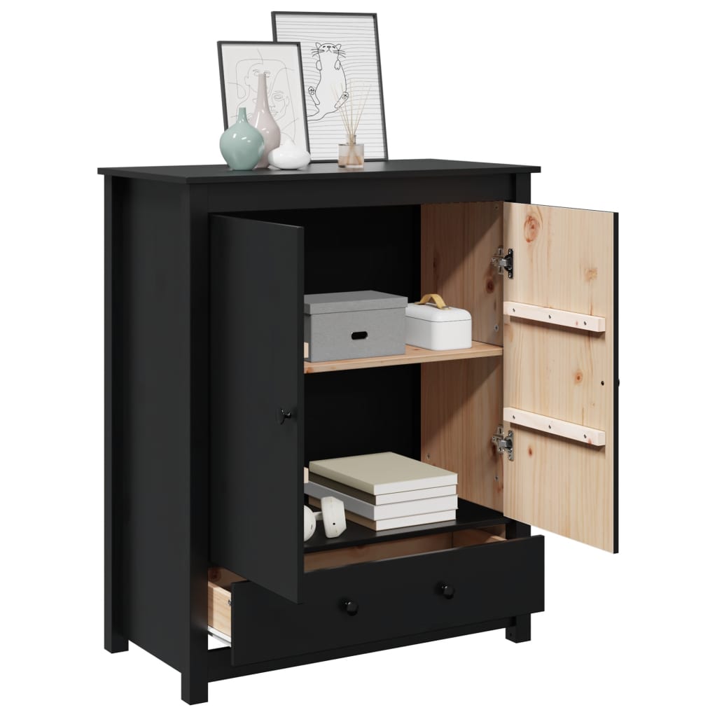 vidaXL Skříň highboard černá 83 x 41,5 x 100 cm masivní borové dřevo