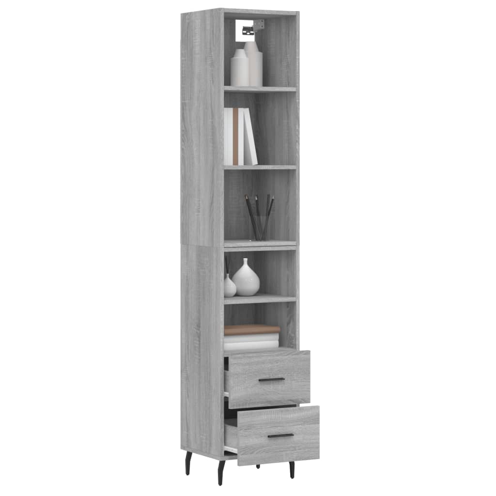 vidaXL Skříň highboard šedá sonoma 34,5 x 34 x 180 cm kompozitní dřevo