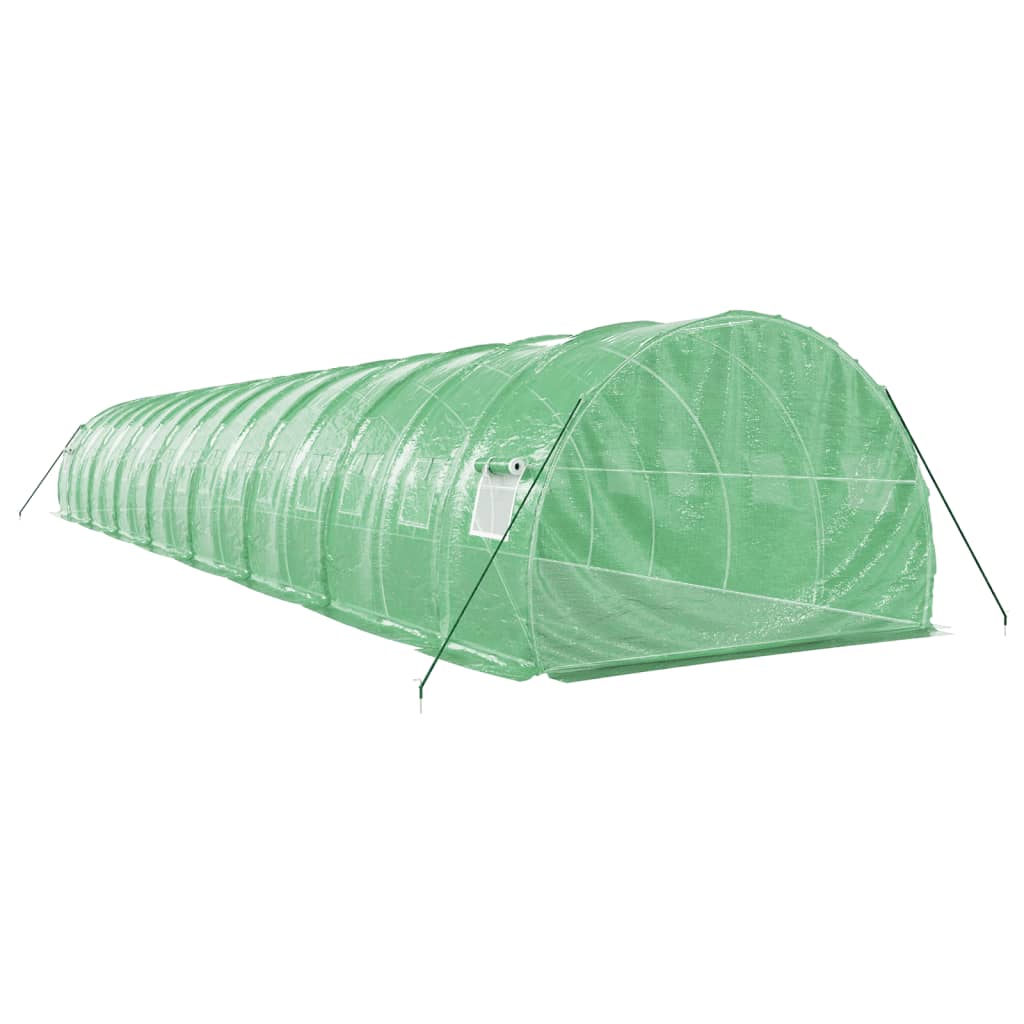 vidaXL Skleník s ocelovým rámem zelený 48 m² 16 x 3 x 2 m