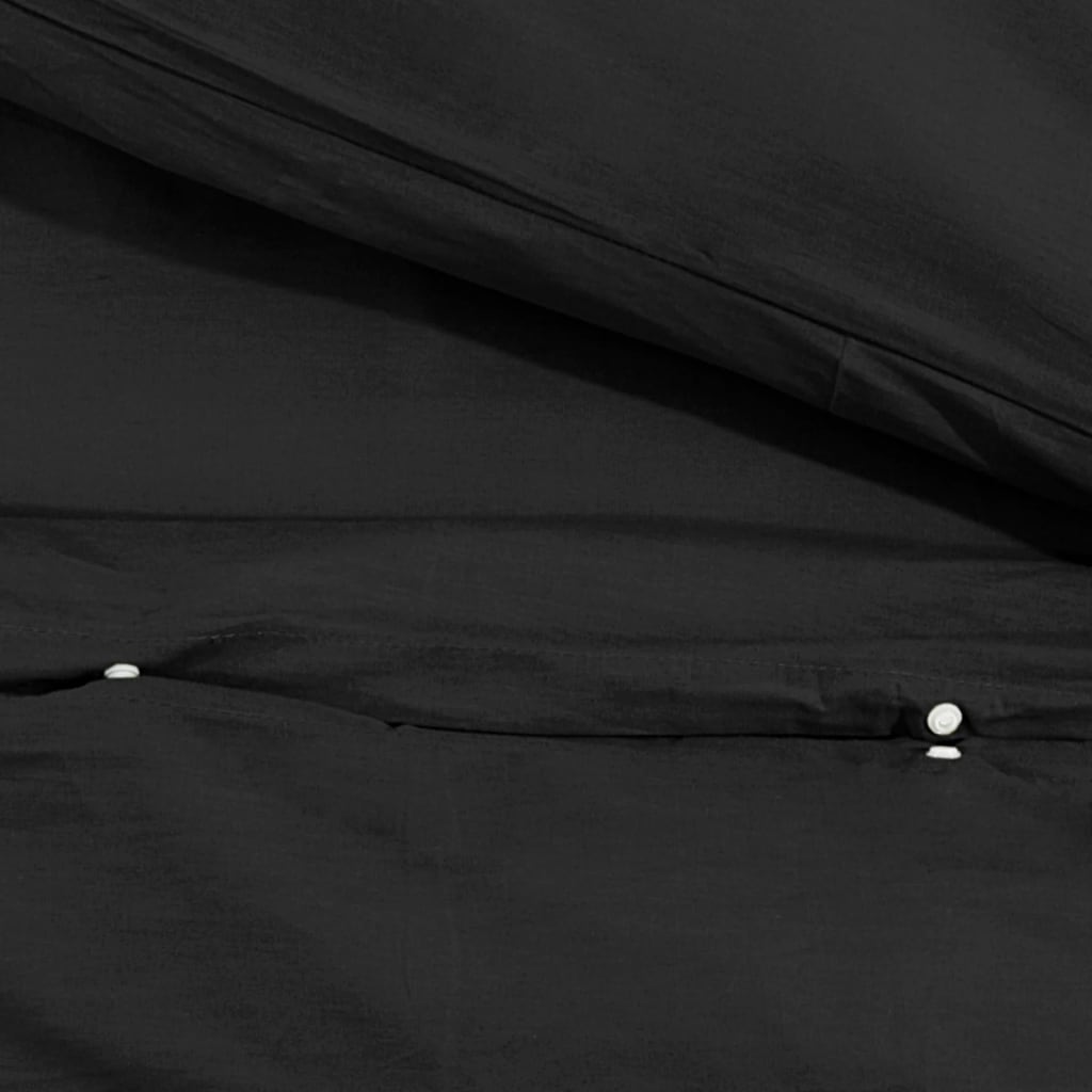 vidaXL Sada ložního prádla černá 260 x 240 cm bavlna