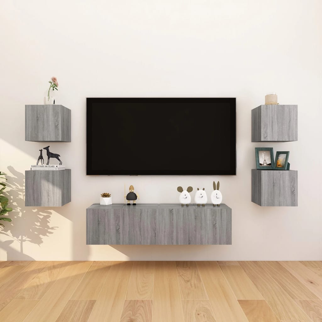 vidaXL Nástěnné TV skříňky 2 ks šedé sonoma 30,5 x 30 x 30 cm